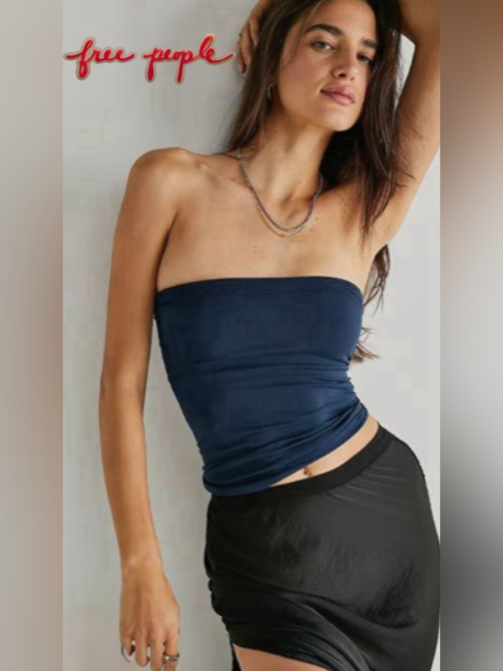 🆕 FREE PEOPLE The Carrie Tube / Navy Blue L/XL